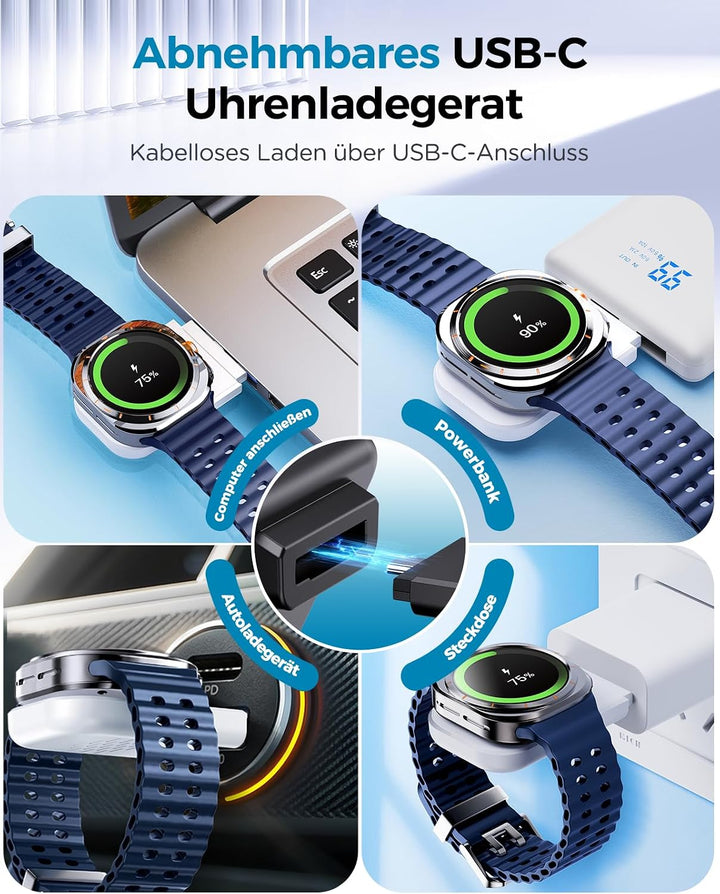EGV Induktive Ladestation für Samsung – 3-in-1 Wireless Charger kompatibel mit Galaxy S26 Ultra/S25/