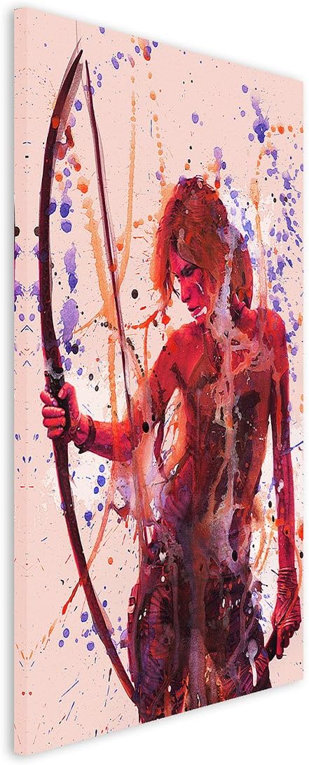 Tomb_Raider_90x60cm Splash Art Paul Sinus Aquarell, Gemälde, Kunstbild auf Leinwand