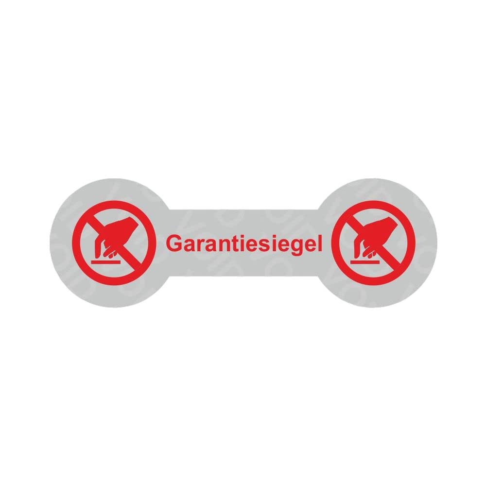 VOID Sicherheitsetiketten"Garantiesiegel mit Logo" auf Rolle - 60 x 20 mm (Rot - 1000 Stück), Rot -