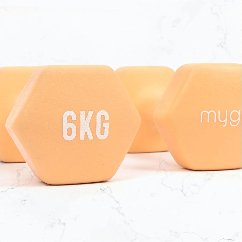 Myga Hex-Hanteln – Paar Neopren-Hanteln aus Gusseisen für Kernkraft- und Fitnessübungen, Aerobic und