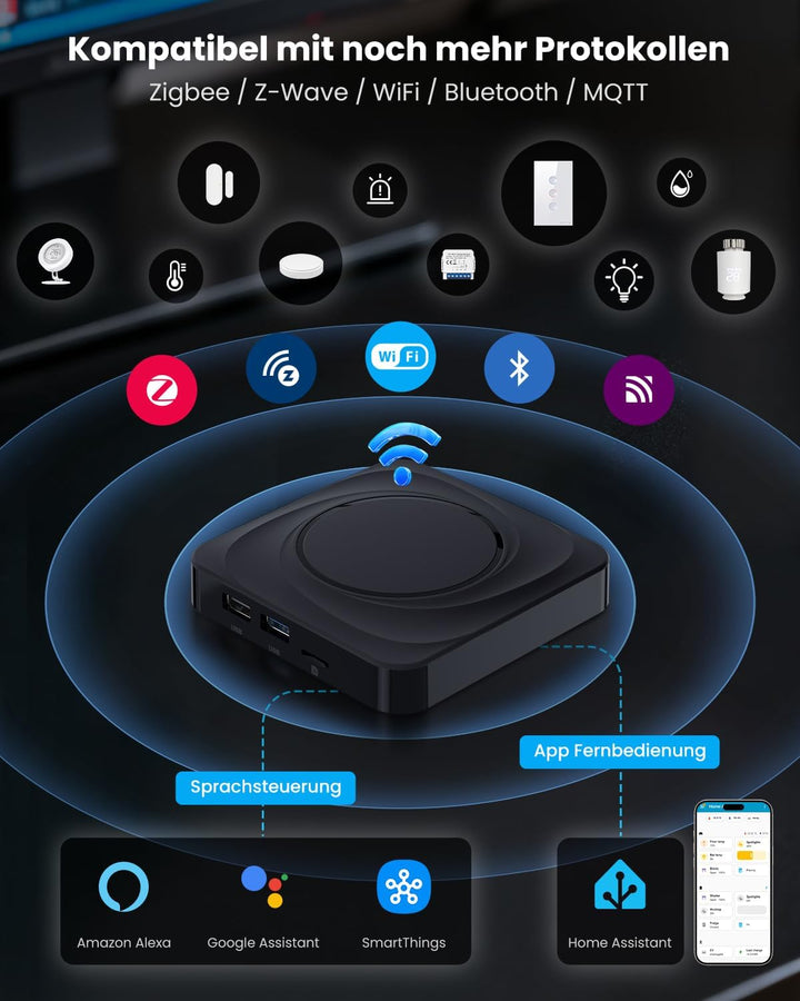 AVATTO Home Assistant Host, Quad-Core Cortex-A55-Prozessor, Frequency 1.8GHz, RAM 4GB, ROM 32GB, USB