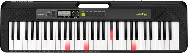 Casio LK-S250 CASIOTONE Leuchttastenkeyboard mit 61 anschlagdynamischen Tasten im Piano-Look mit Beg
