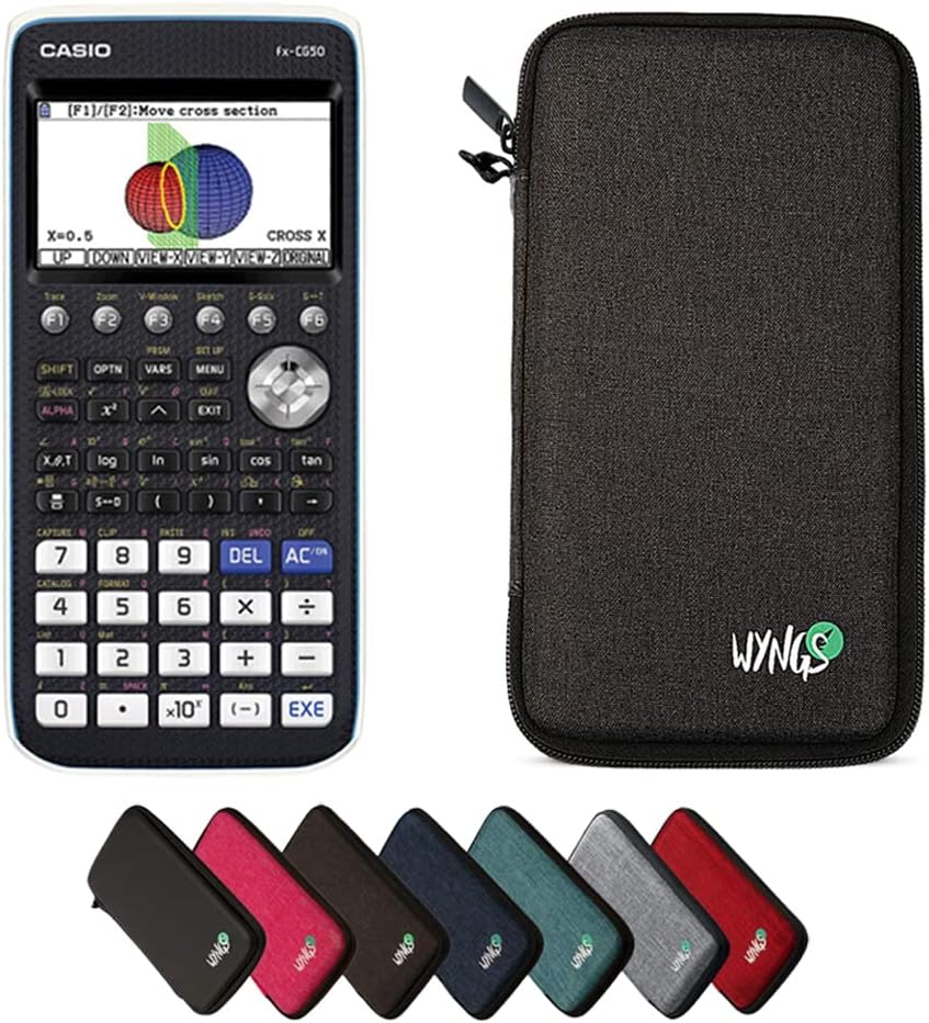 CALCUSO Sparpaket: Casio FX-CG 50 Grafikrechner + WYNGS Schutztasche dunkelgrau + Erweiterte Garanti