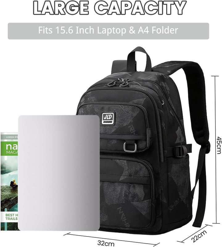Amythe Schulrucksack Teenager Jungen, Lässiger Rucksack Schule für Jungen, Wasserdichte Daypack Modi