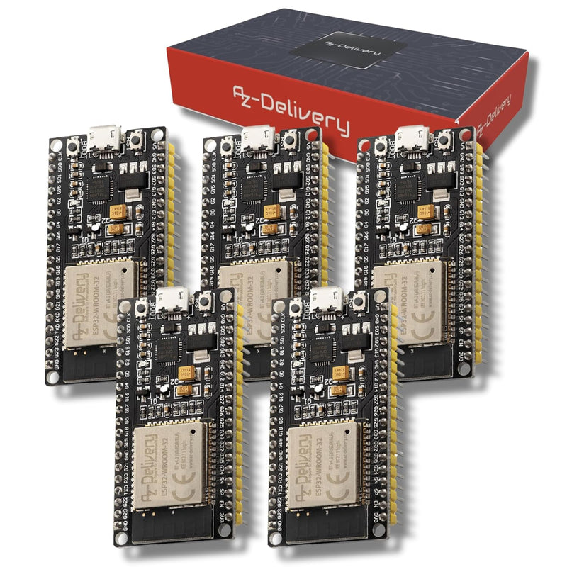 AZDelivery 5 x ESP32 NodeMCU Module WLAN WiFi Dev Kit C Development Board mit CP2102 (Nachfolgermode