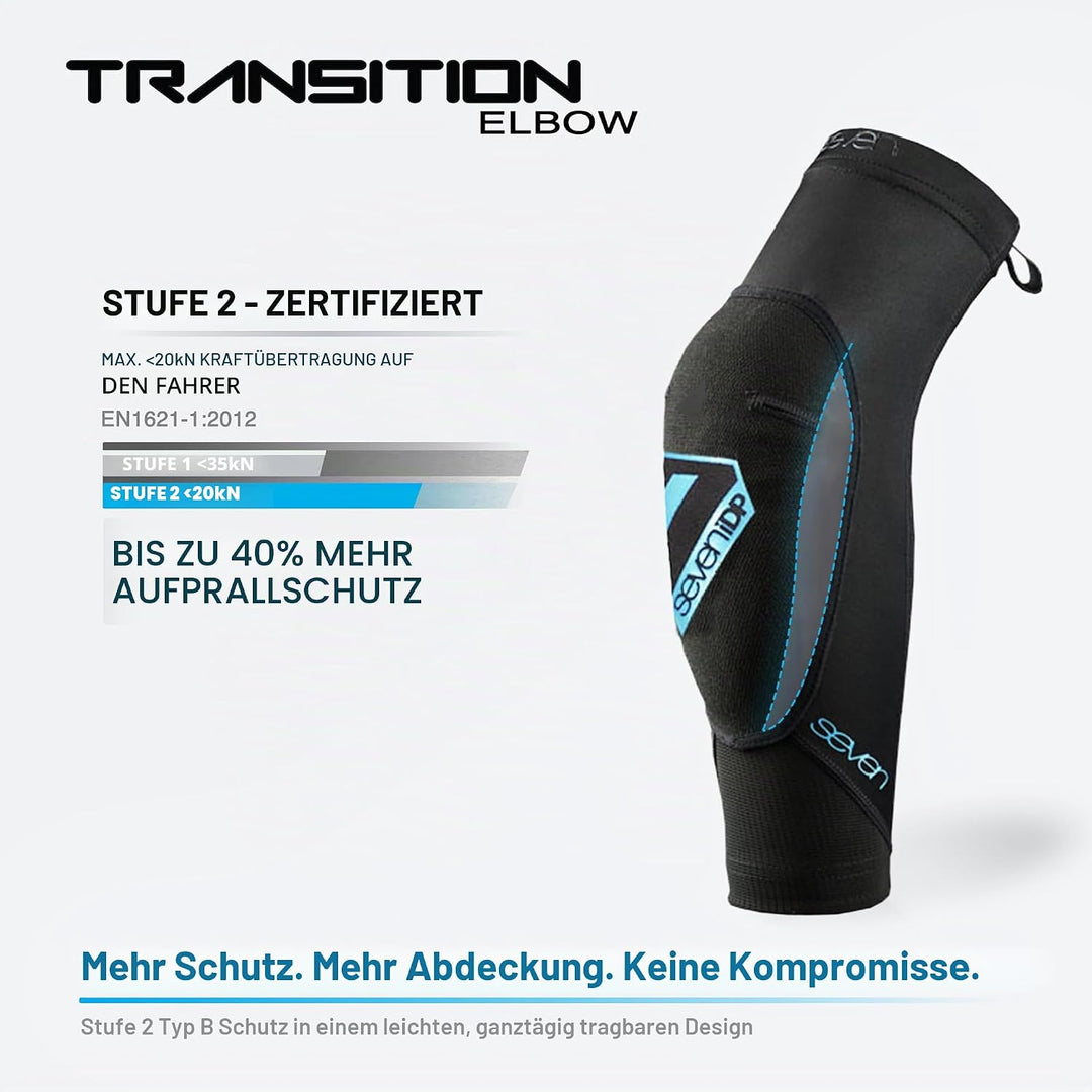 Seven iDP 7iDP Transition Ellbogenschützer – Leichter &amp; Flexibler Schutz S schwarz-blau, S schwarz-b