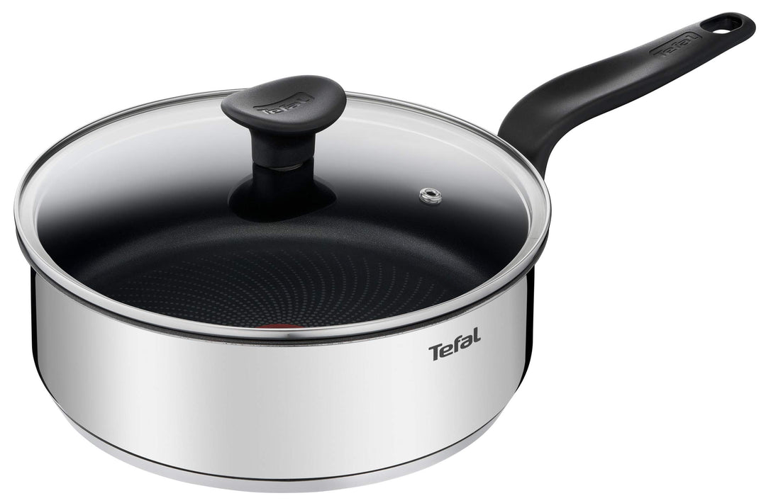 Tefal Primary Schmorpfanne 24 cm + Glasdeckel, hochwertiger Edelstahl, gesunde Antihaftbeschichtung,