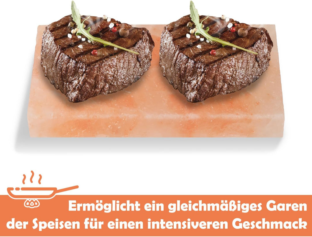 Joparri 6X Salzstein zum Grillen, 20x10x2.5cm Grill Salzstein BBQ, Original Kristallsalz aus dem Vor