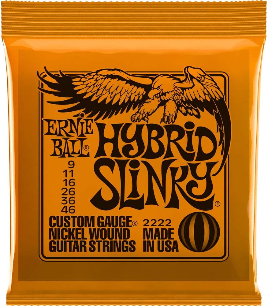 Ernie Ball 2222 Nickel Hybrid Slinky Orange E-Gitarren-Saiten, 3er-Packung (Standard)