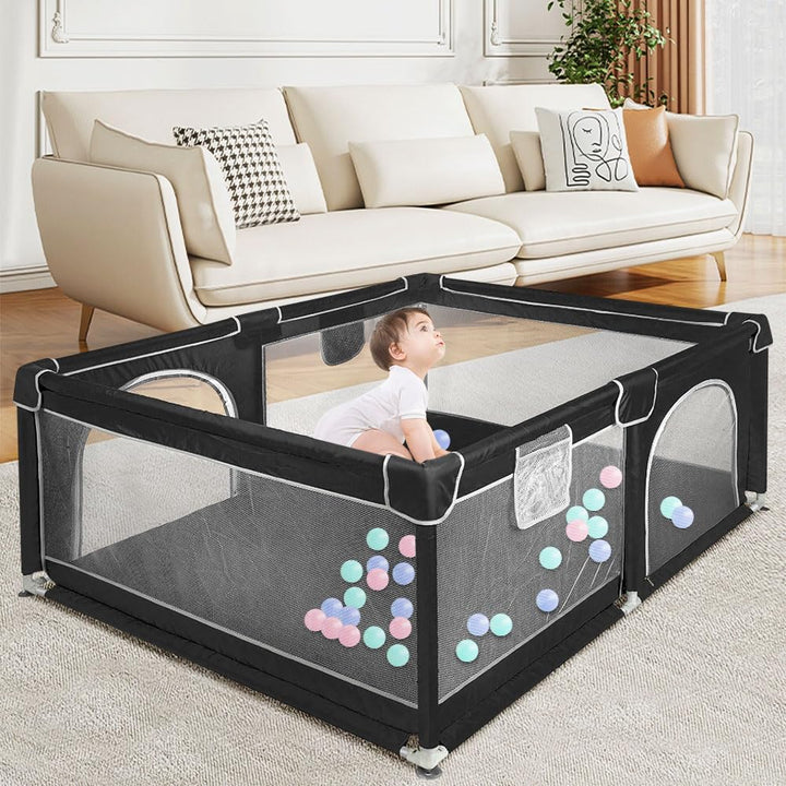 Laufstall, modular, 120 cm x 160 cm x 66 cm, faltbar, Oxford-Stoff, mit Aufbewahrungstasche, sicher