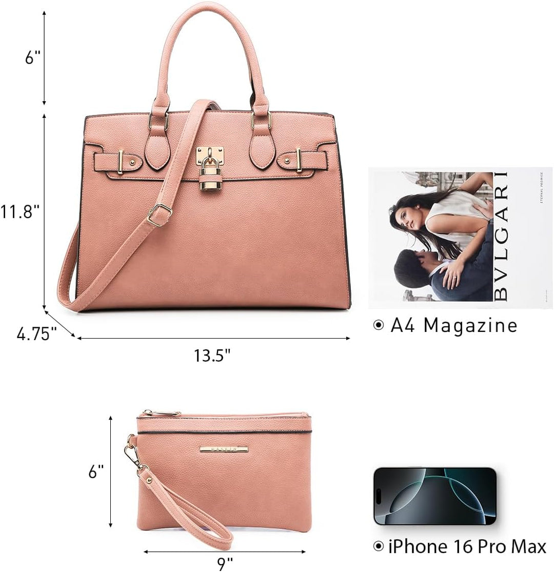 Dasein Women Handbags and Purses Ladies Shoulder Bag Top Handle Satchel Tote Work Bag with Matching