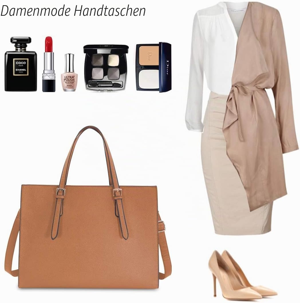 NUBILY Handtasche Shopper Damen Grosse Schwarz Handtasche Leder Umhängetasche Arbeitstasche Gross La