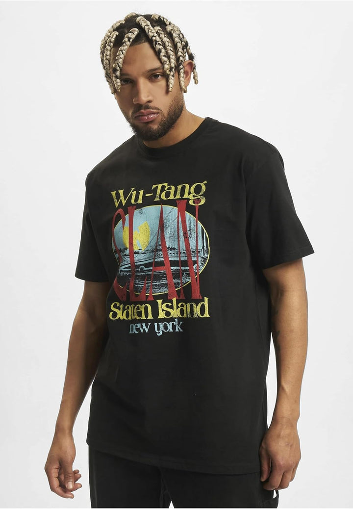 Mister Tee Upscale Herren T-Shirt Wu Tang Staten Island Oversize Tee, Print T-Shirt für Männer, Over