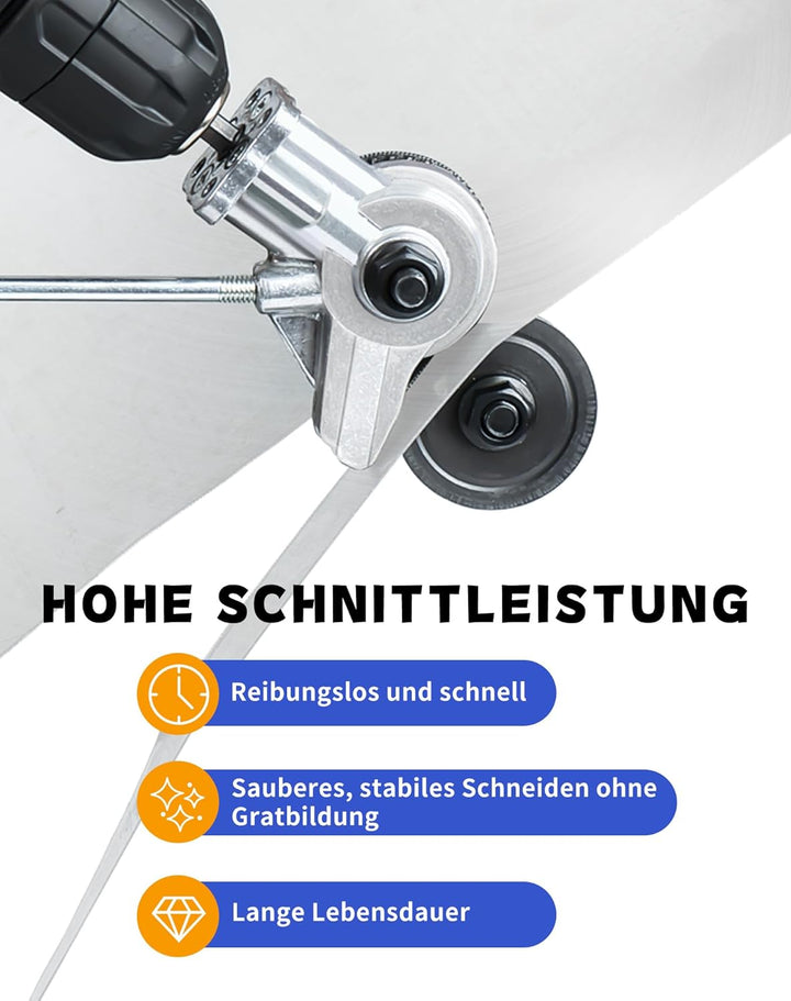 Elektrischer Blechschneider & Nibbler für Bohrmaschine – Metallknabber Bohraufsatz zum Schneiden von