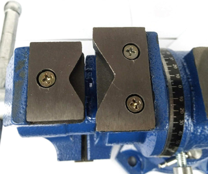 5" Schraubstock Parallel Werkbank Drehbar Teller 360° mit Amboss Tischschraubstock 125 mm Blau für F