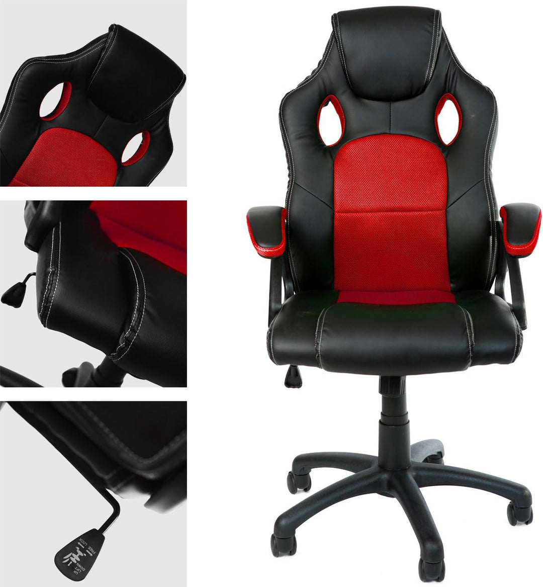 Gamer Stuhl Gaming Schreibtischstuhl Chefsessel Bürostuhl Ergonomisch, Schwarz, 9 Farbvarianten, gep