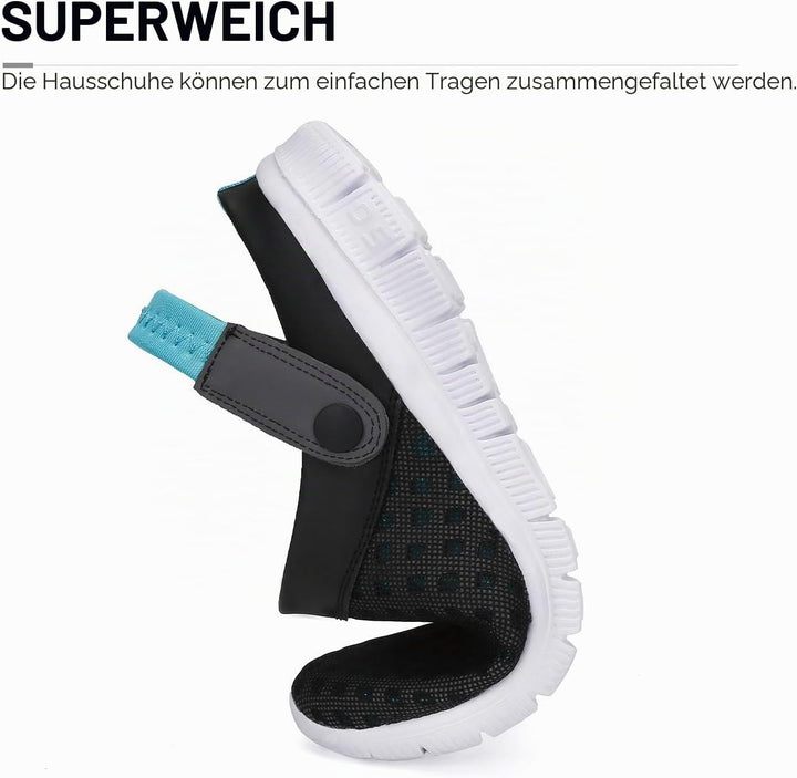 SAGUARO Sommer Unisex Clogs Hausschuhe Mesh Atmungsaktiv Gartenschuhe Gr. 36-48 38 EU Blau, 38 EU Bl