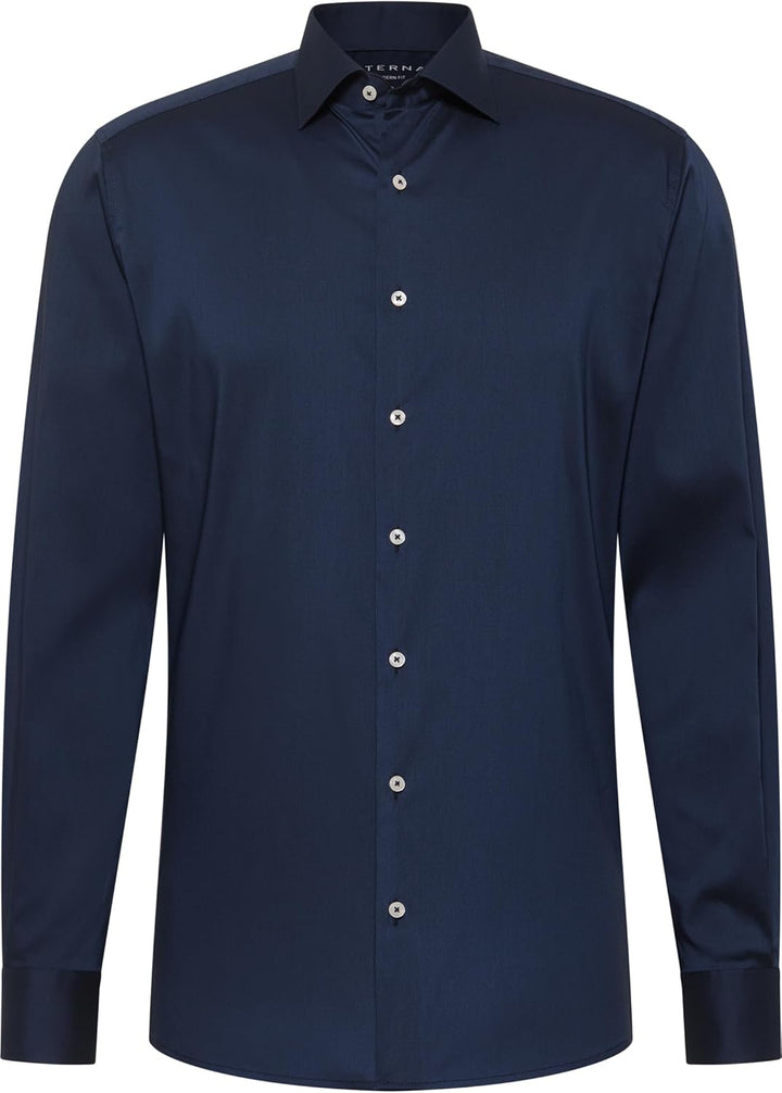 ETERNA Male Performance Shirt unifarben MODERN FIT 40 Navy, 40 Navy