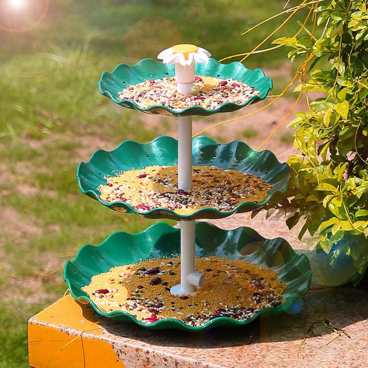 AISITIN DIY Brunnen,Vogeltränke Sets mit 3,5W Solar Springbrunnen, 3 Stufige Vogelfütterer für Draus