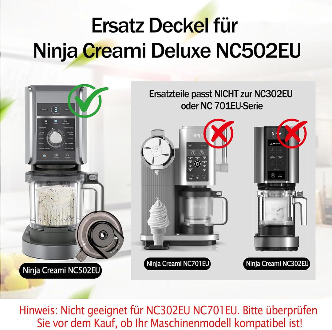 Ersatz Deckel für Ninja Creami Deluxe NC500 NC501EU Eismaschine Aussenschalendeckel Auslaufsicherer