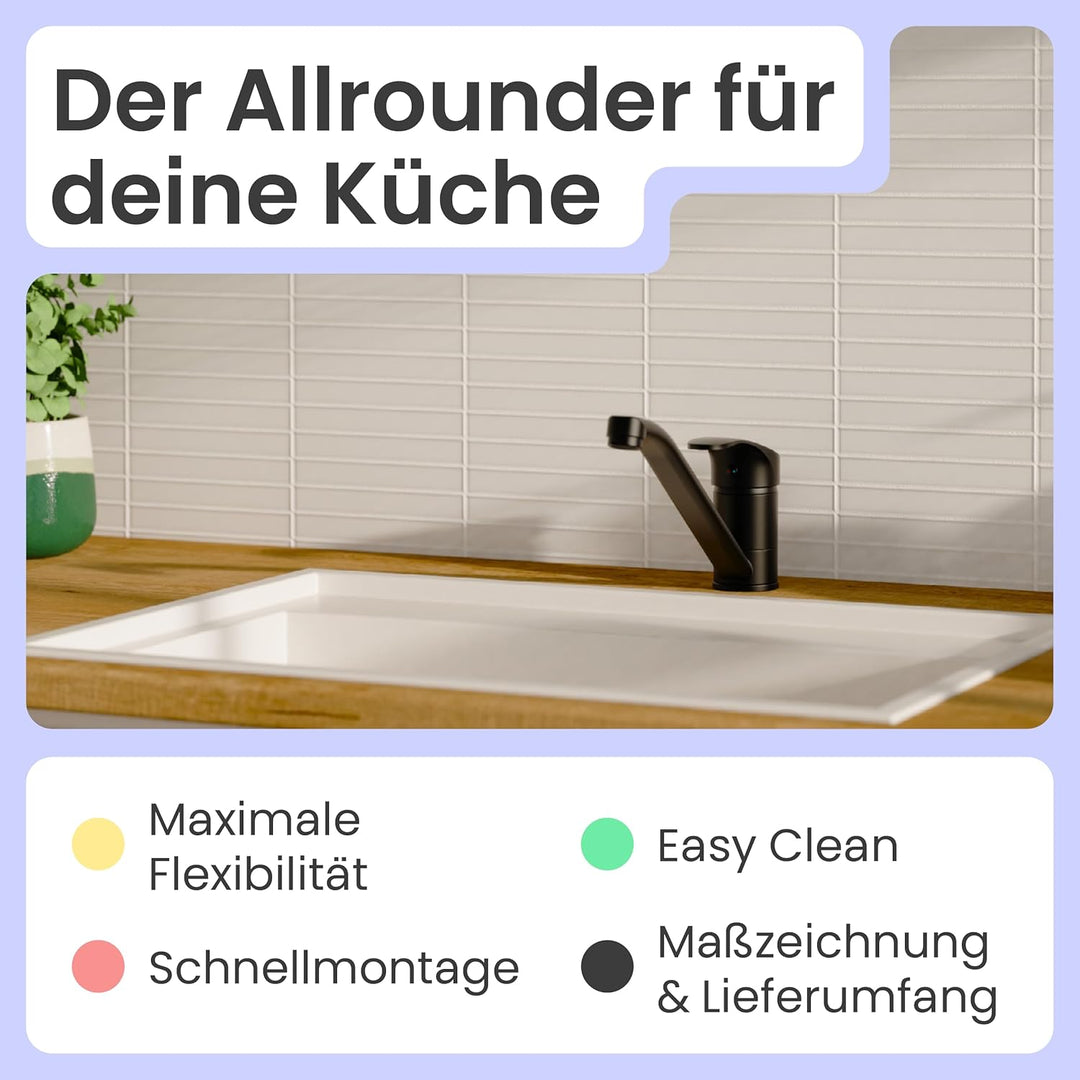 instmaier K1 Küchenaramtur | Schwarz matt | Wasserhahn Küche | Mischbatterie für die Küche | Armatur