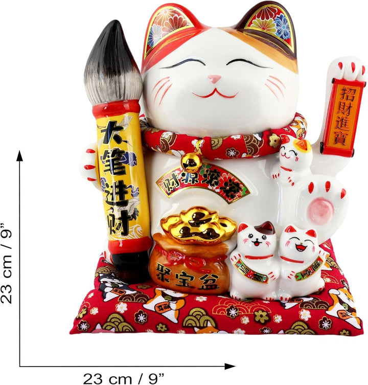 Freak Scene Glückskatze - Maneki-Neko - Winkekatze aus Porzellan 21,5 cm weiss - Maneki Neko 03 21,5