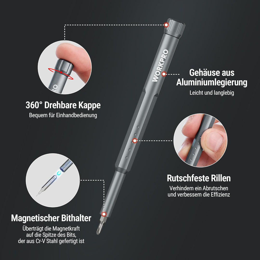 WORKPRO 60 in 1 Feinmechaniker Schraubendreher Set, Präzisionsschraubendreher-Set, mit Cr-V Bits, Ei