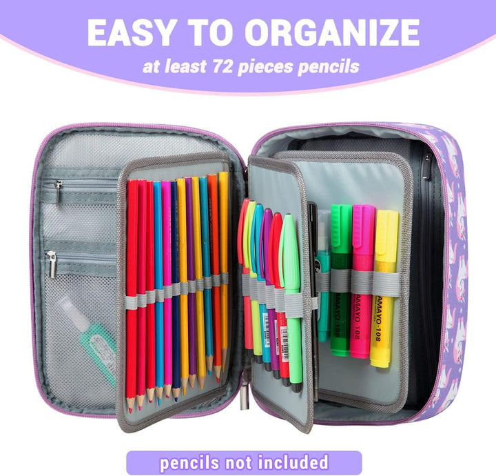 VASCHY Grosse Federmäppchen, Multi Fächer Federmappe Mäppchen Organizer 72 Stück Etui Schule Federta
