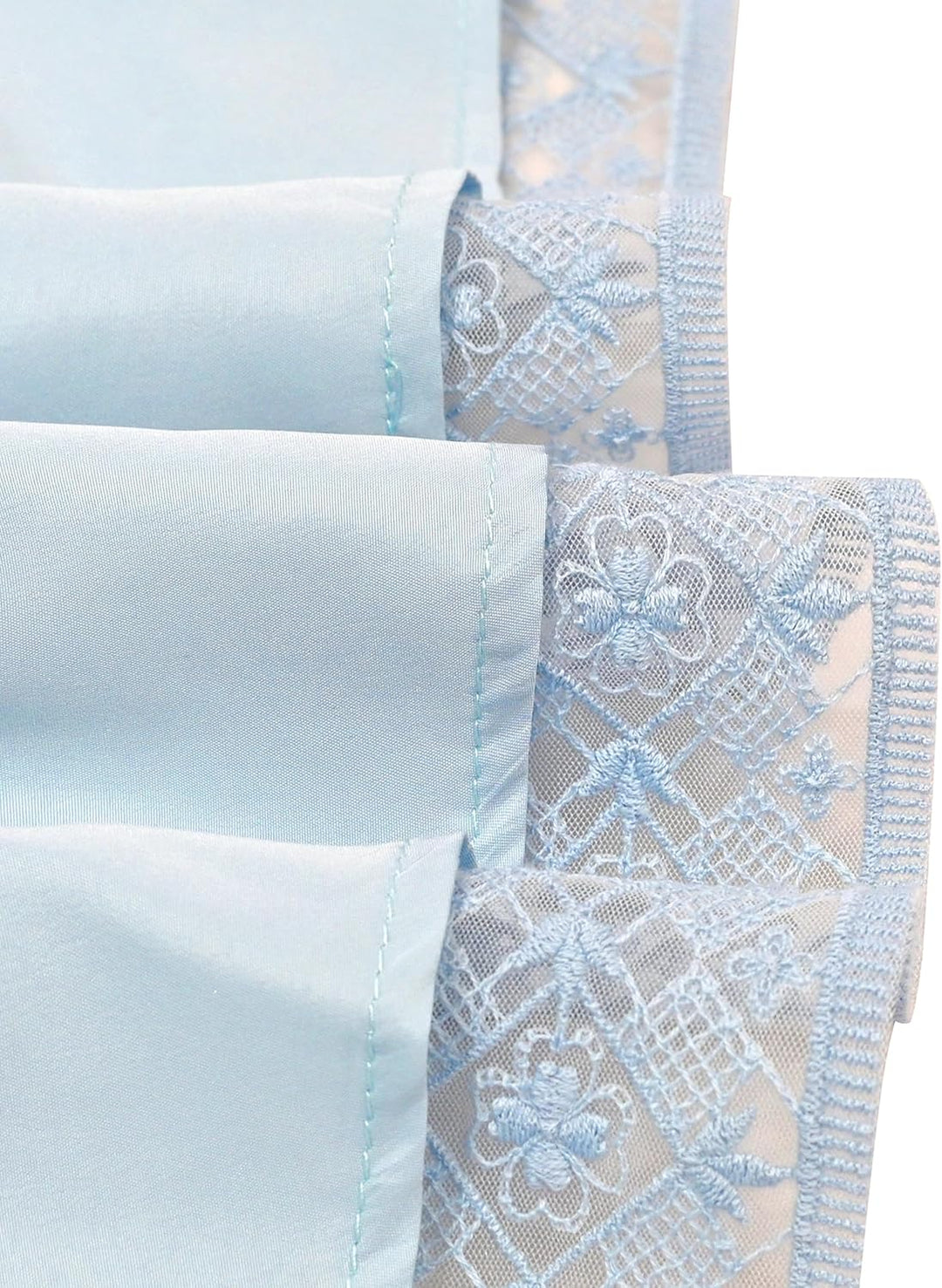Sunny Fashion Mädchen Kleid Blume Schnüren Saum Hochzeit Erstkommunion Gr. 110-158 122 Blaue Spitze,