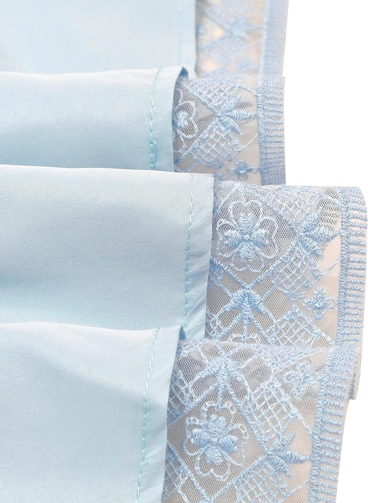 Sunny Fashion Mädchen Kleid Blume Schnüren Saum Hochzeit Erstkommunion Gr. 110-158 122 Blaue Spitze,