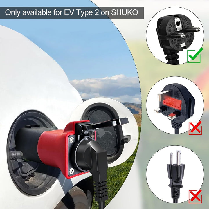 Adapter V2L für MG EV,Adapter Typ 2 auf Schuko, 3.5KW 16A 220V Adapter von Fahrzeug zu Last,mit MG4,