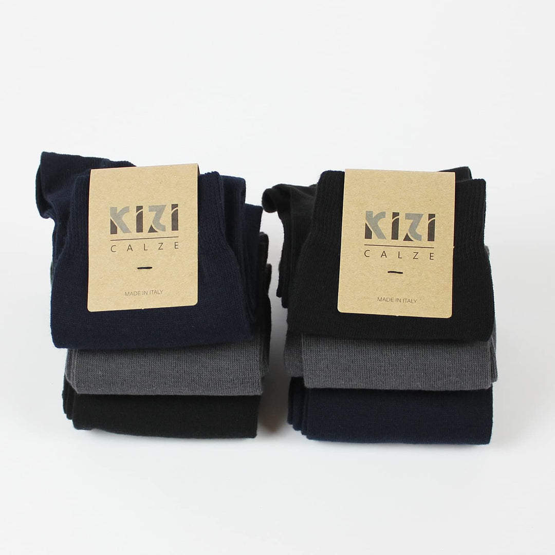 Citycalze Lange Socken für Herren, elastisch, warm, aus weicher Baumwolle, 6 Paar, Einfarbig, herges