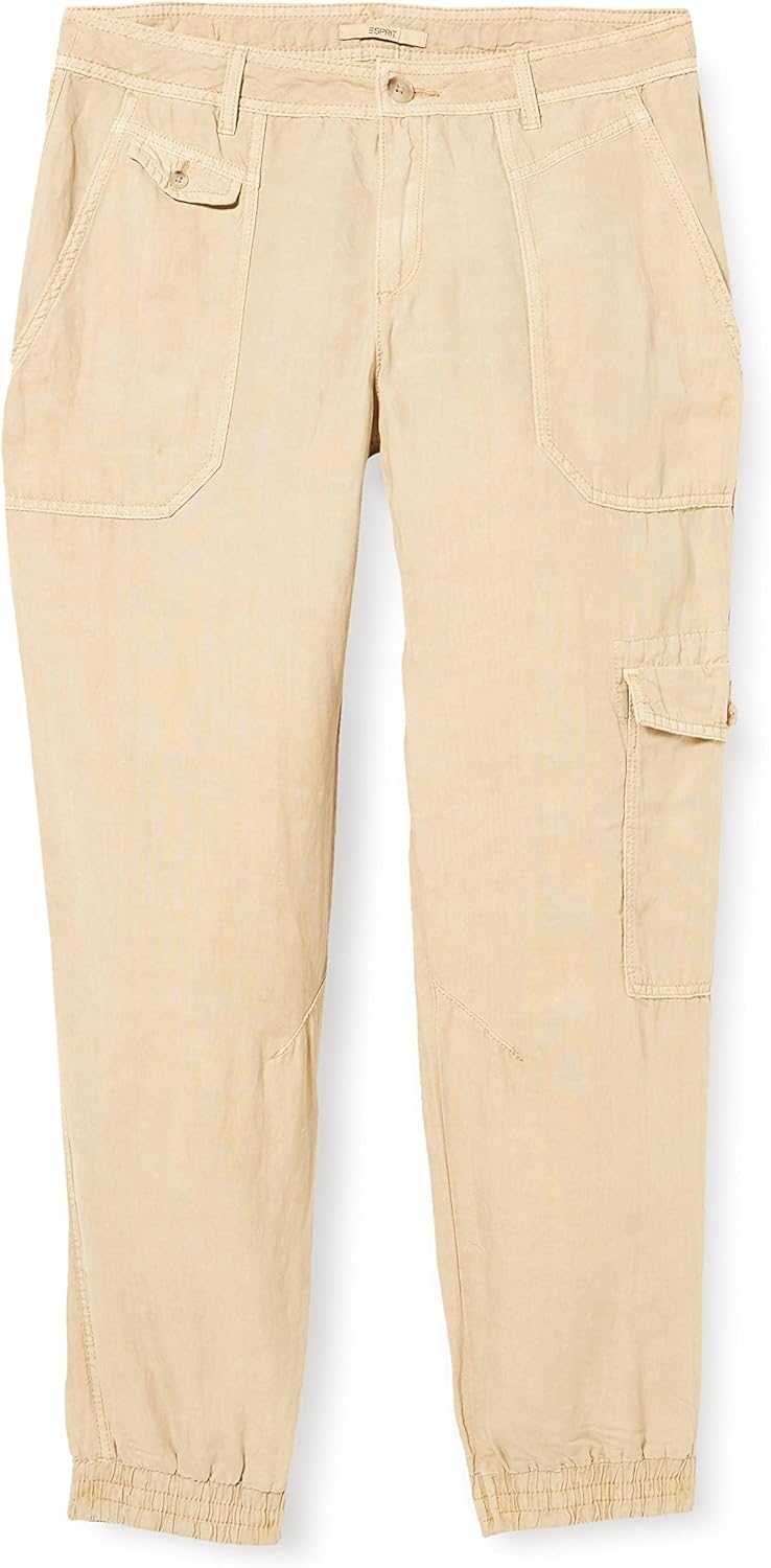 ESPRIT Damen Hose 30 345/Light Khaki, 30 345/Light Khaki