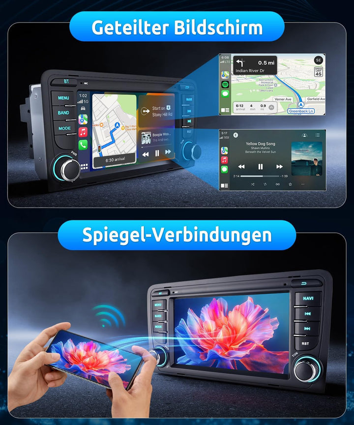 ESSGOO Autoradio für Audi A3 8P, S3 8P, RS3 8PA Black A3, Black A3