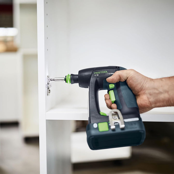 Festool Akku-Bohrschrauber C 18 HPC 4,0 I-Set (mit Akkupacks, Schnellladegerät, Werkzeugfutter, Schn