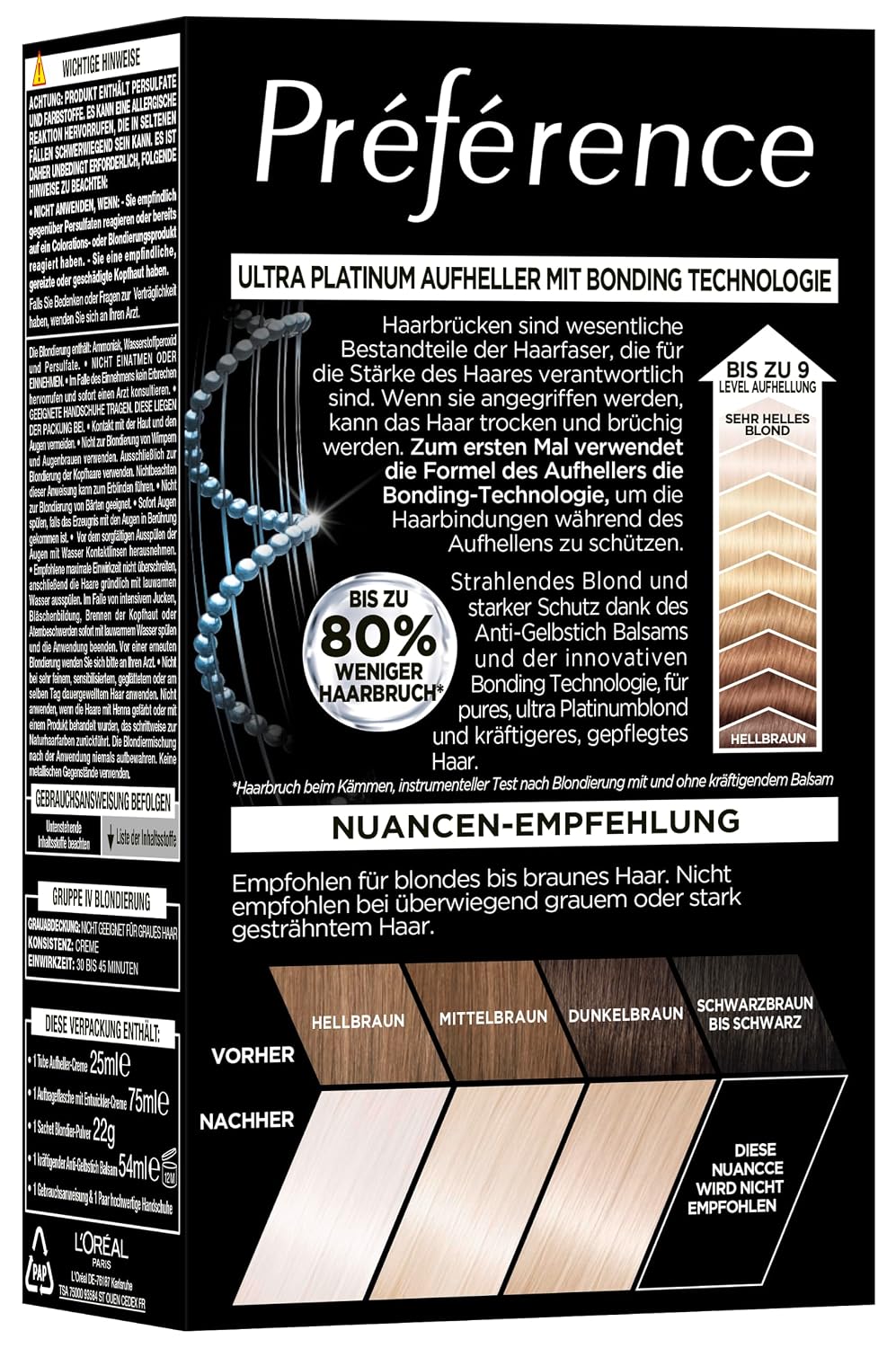 L'Oréal Paris Extrem Aufheller für platin-blondes Haar, Mit Anti-Gelbstich und Anti-Haarbruch Techno