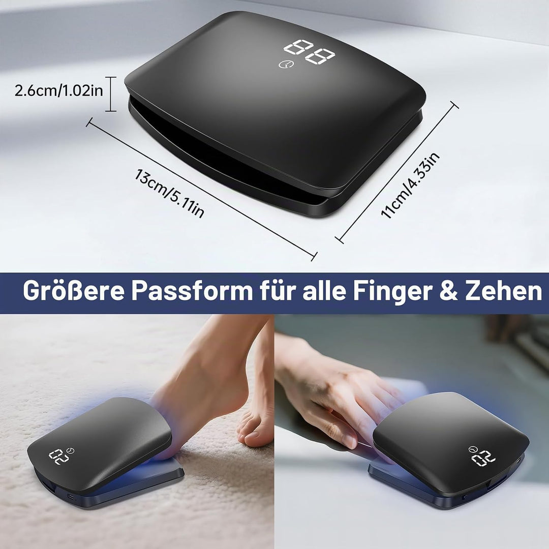 Upgrade Nagelpilz Lasergerät, 15 LED Tragbar & Wiederaufladbar per USB-C, 11 Blaulicht + 4 Infrarot,