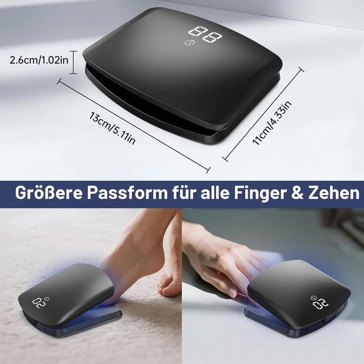 Upgrade Nagelpilz Lasergerät, 15 LED Tragbar & Wiederaufladbar per USB-C, 11 Blaulicht + 4 Infrarot,