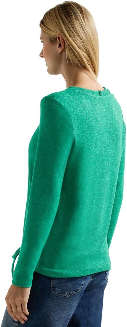 Cecil Damen Cosy Melange Langarmshirt S Easy Green Melange, S Easy Green Melange