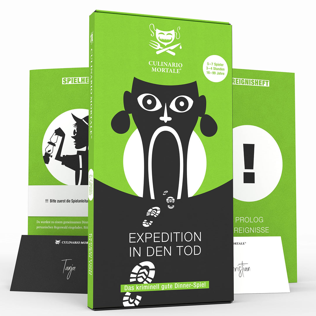 CULINARIO MORTALE® – Expedition in den Tod - Krimidinner für Zuhause für 5 bis 7 Personen - unterhal