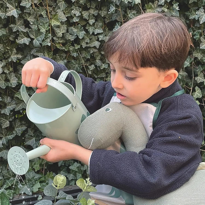 Krause & Sohn Schürze für Kinder inkl. Gartenwerkzeug 6-tlg. Gärtner-Set Hobbyschürze mit Dino-Motiv