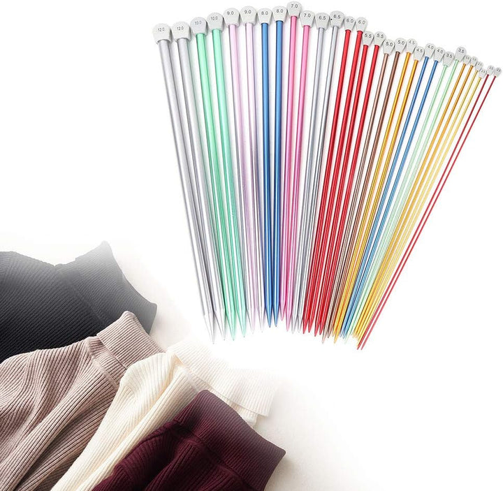 Stricknadel-Set, 15 Paar bunte oxidierte Pullover Garn Nadel DIY Hand stricken Tool Bar Nadel SetStr