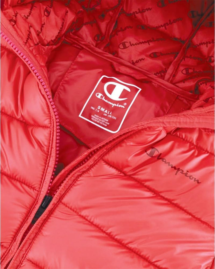 Champion Jungen Legacy Outdoor K-Light Wr Hooded Gepolsterte Jacke 9-10 Jahre Fluo Pink, 9-10 Jahre