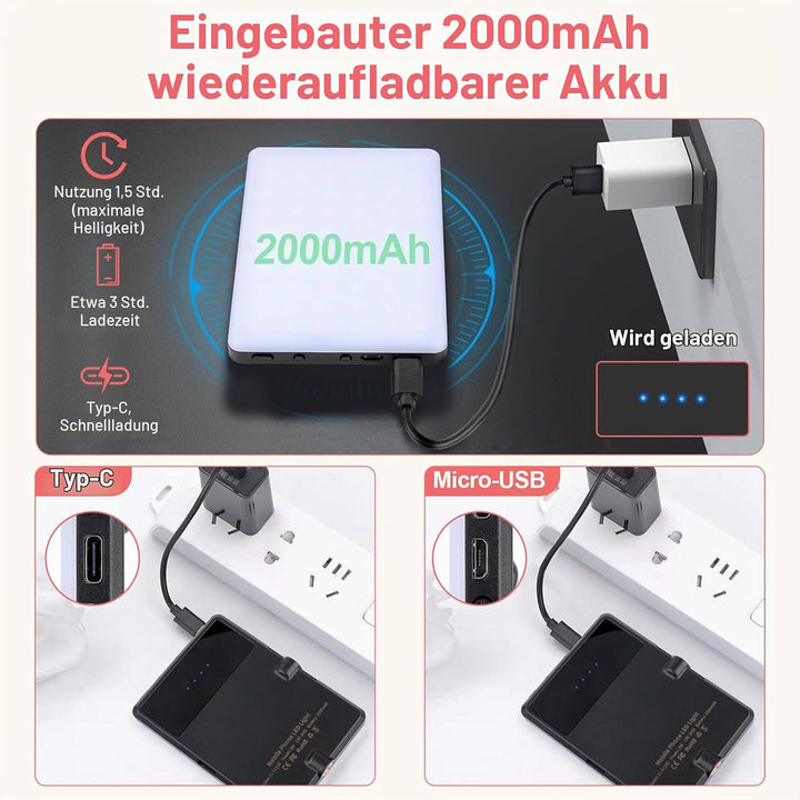 XINBAOHONG Wiederaufladbares Clip-Füll-Videokonferenzlicht, Selfie-Licht für Telefon, Android, Kamer