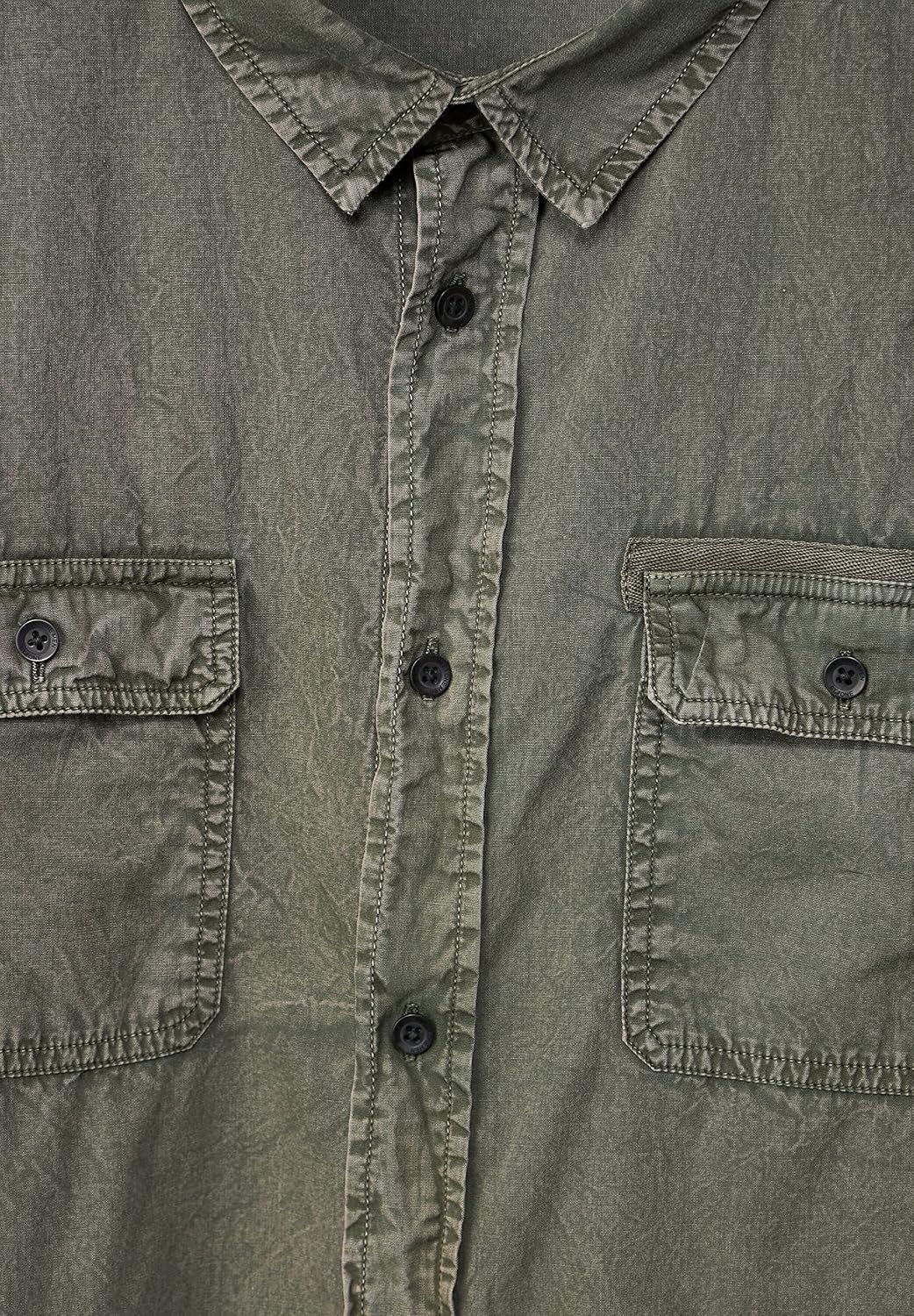 Street One MEN Herren Hemd in Washedoptik L Mud Green, L Mud Green