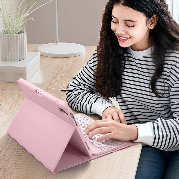 Vobafe Hülle mit Tastatur für iPad A16 11/10 Generation (2025/2022, 10,9/11 Zoll), Magnetisch Abnehm