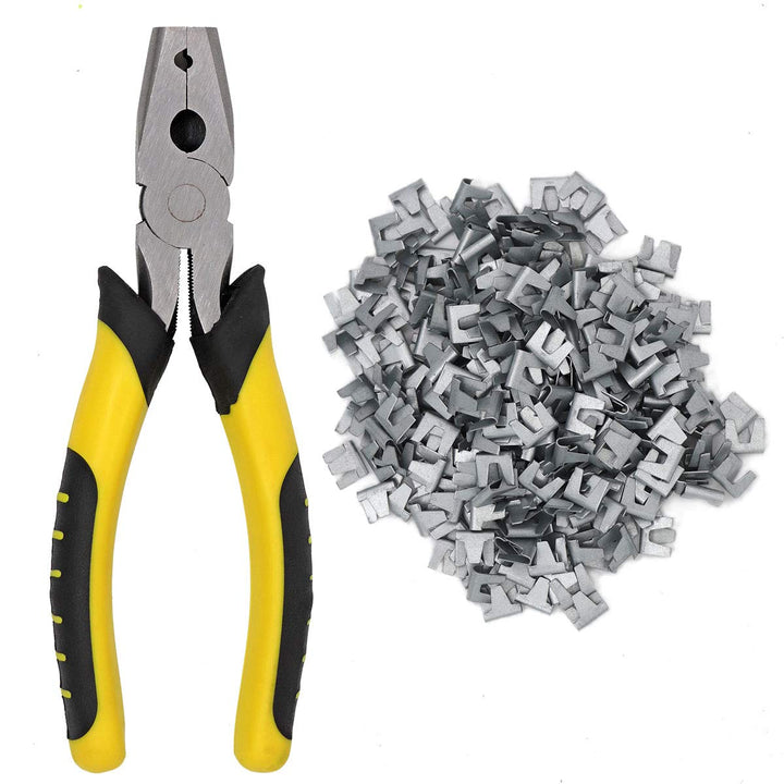 Drahtkäfig-Schnallen-Clips und Zangen-Set, 300 Stück Clips, Metallschnallen-Clip für Haustier Katze