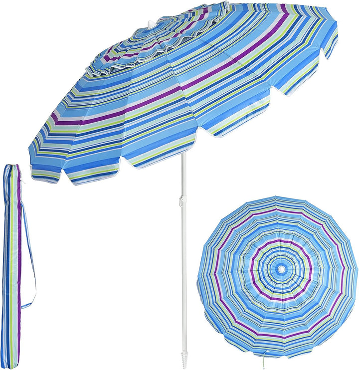 GOPLUS Sonnenschirm, Gartenschirm mit Kippbare Klappstange, Terrassenschirm inkl. Getränkehalter und