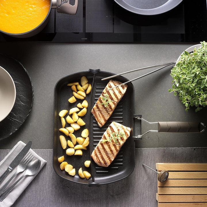 Tognana Diamantea Set Grill Doppelfunktional, Aluminium, Silber, 34 cm
