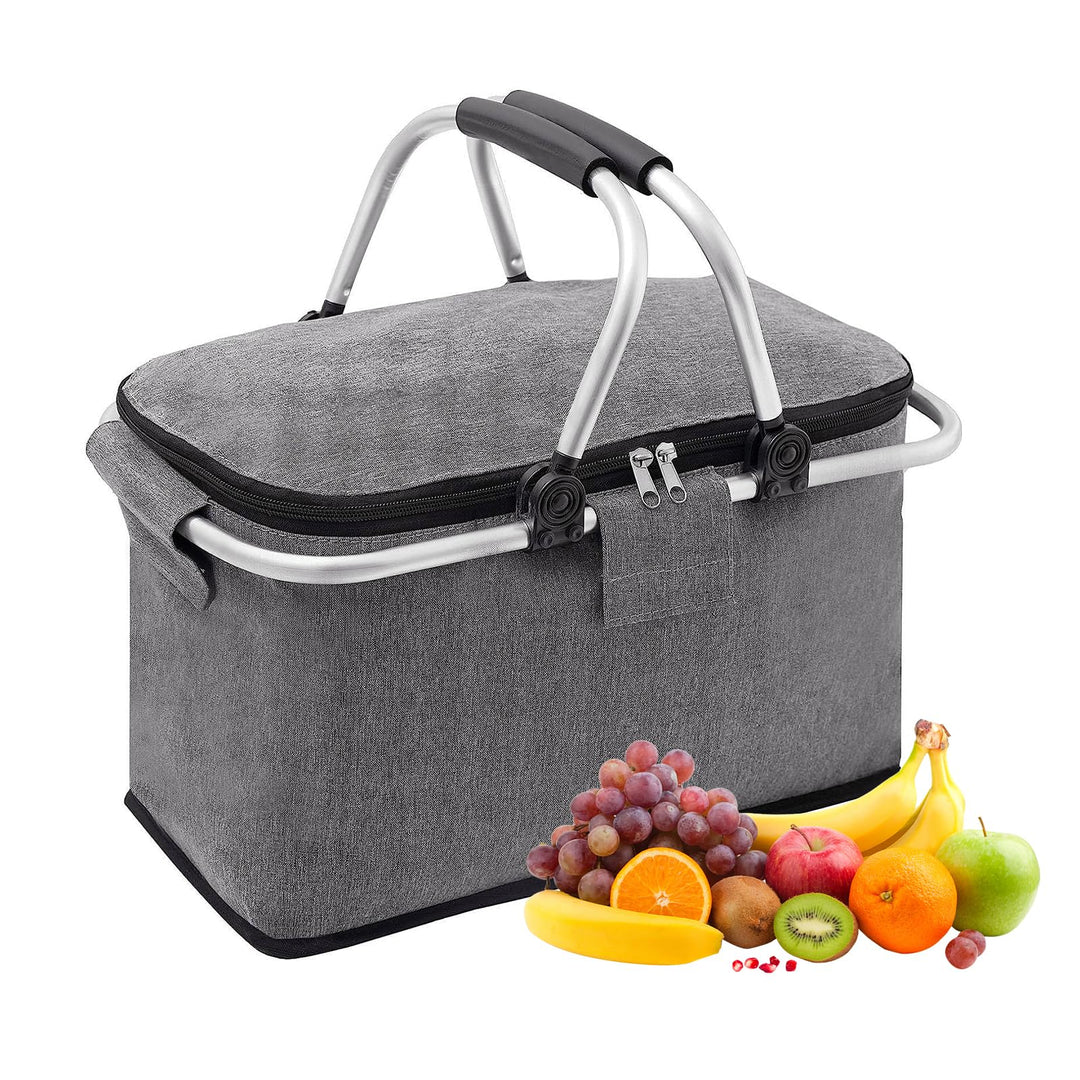 Faltbare Picknickkörbe, 20 L Grosse Kapazität Zusammenklappbare Kühltasche Isoliertasche Einkaufskör